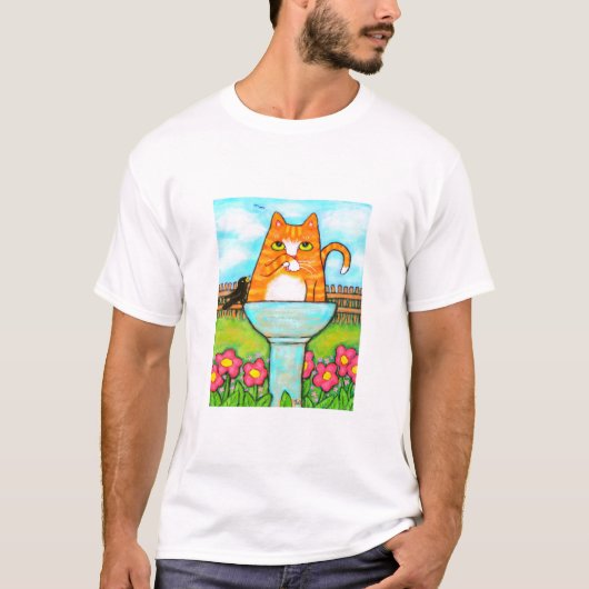 Birdbathの虎猫猫 Tシャツ (正面)