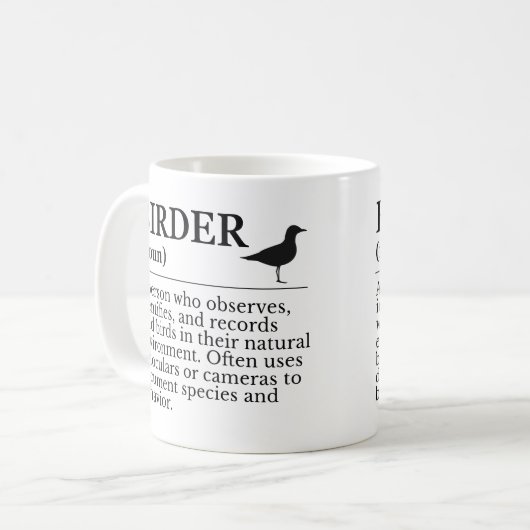 Birder definition - wild bird observer コーヒーマグカップ (正面左)