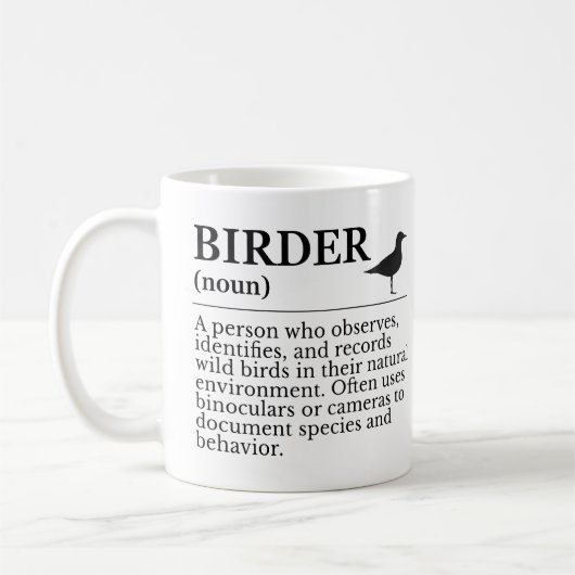 Birder definition - wild bird observer コーヒーマグカップ (左)