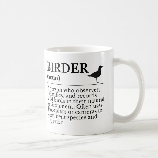 Birder definition - wild bird observer コーヒーマグカップ (右)