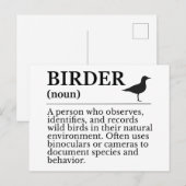 Birder definition - wild bird observer ポストカード (正面/裏面)