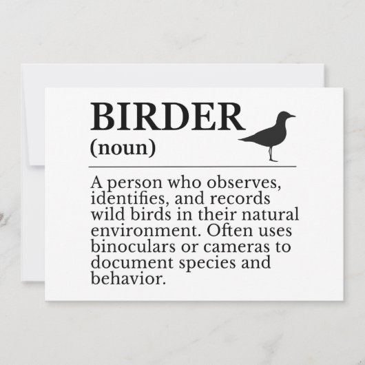 Birder definition - wild bird observer 招待状 (正面)