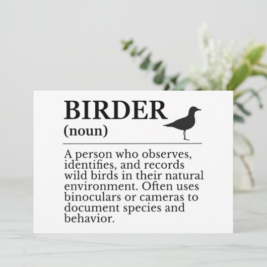 Birder definition - wild bird observer 招待状 (スタンド正面)