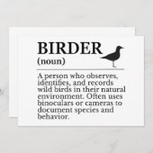 Birder definition - wild bird observer 招待状 (正面/裏面)