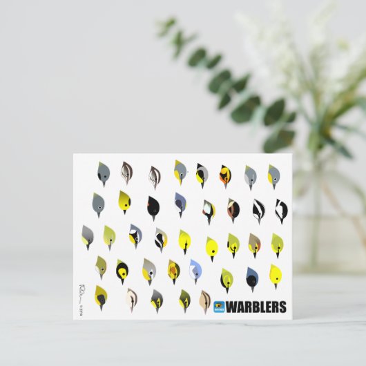 BirdFace Warblerはがき ポストカード (スタンド正面)
