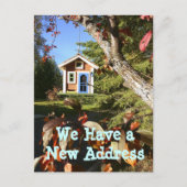 Birdhouse我々はアドレスカードの変更を移動 案内ポストカード (正面)