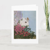 Birdhouse and Flowers Painting Blank Inside カード (正面)