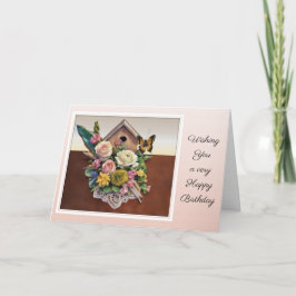 Birdhouse Bouquet - Birthday Card カード