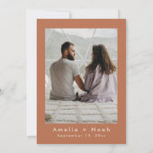 BIRDIEレトロboho日付テラコッタを保存 招待状 (裏面)