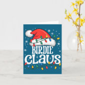 Birdie Claus Funny Xmas Christmas Grandma Holiday  カード (黄色い花)