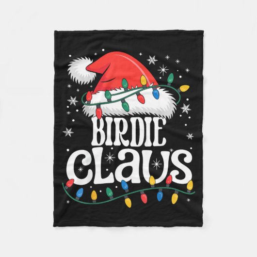 Birdie Claus Funny Xmas Christmas Grandma Holiday フリースブランケット (正面)