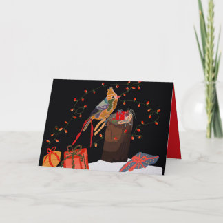 Birdie customizable holiday  card カード