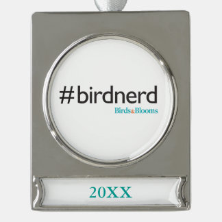#BirdNerd シルバープレートバナーオーナメント