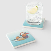 Birdorableのオシドリ ストーンコースター (横)