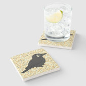 Birdorableのクロムクドリモドキ ストーンコースター (横)