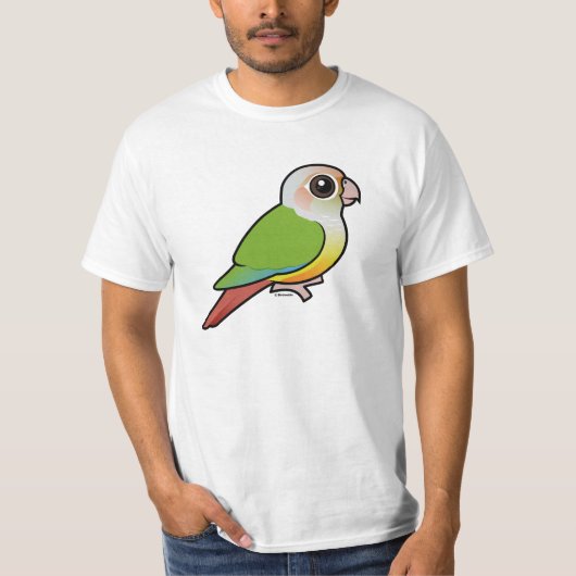 Birdorableのシナモン緑cheekedのConure Tシャツ (正面)