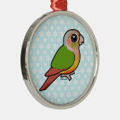 Birdorableのパイナップル緑cheekedのConure メタルオーナメント (右)