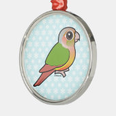 Birdorableのパイナップル緑cheekedのConure メタルオーナメント (左)