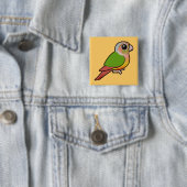 Birdorableのパイナップル緑cheekedのConure 缶バッジ (インサイチュ)