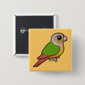 Birdorableのパイナップル緑cheekedのConure 缶バッジ (正面&裏面)