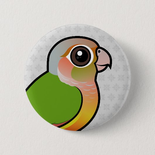 Birdorableのパイナップル緑cheekedのConure 缶バッジ (正面)