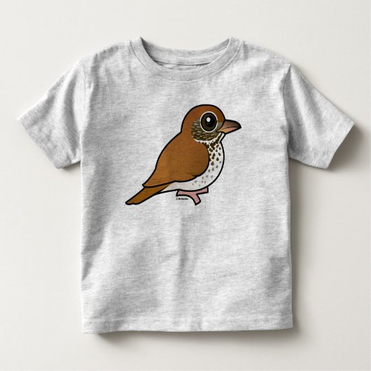 Birdorableのモリツグミ トドラーTシャツ (正面)