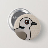 Birdorableの欧亜混血人によって襟首をつかまれる鳩 缶バッジ (正面&裏面)