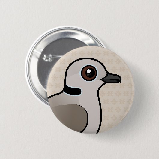 Birdorableの欧亜混血人によって襟首をつかまれる鳩 缶バッジ (正面&裏面)