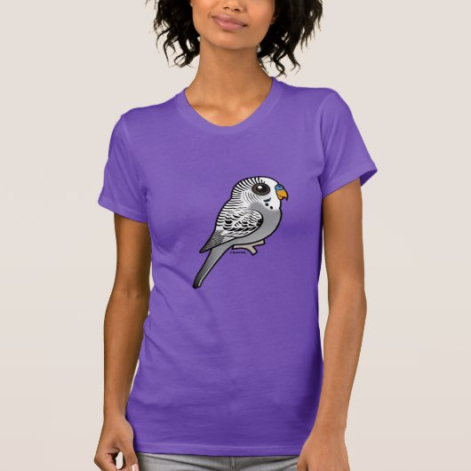 Birdorableの灰色Budgie Tシャツ (正面)