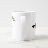 Birdorableの素晴らしい黒に支えられるカモメ ジャンボコーヒーマグカップ (裏面)