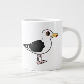 Birdorableの素晴らしい黒に支えられるカモメ ジャンボコーヒーマグカップ (右)