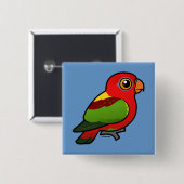 Birdorableの黄色に支えられるLory 缶バッジ (正面&裏面)