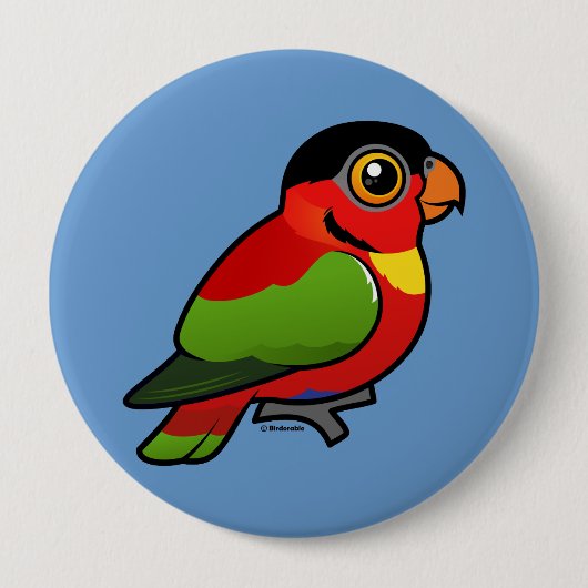 Birdorableの黄色bibbed Lory 缶バッジ (正面)