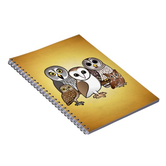Birdorableの5羽のフクロウ ノートブック (右側)