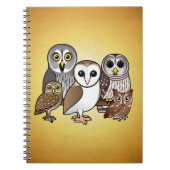 Birdorableの5羽のフクロウ ノートブック (正面)