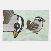 Birdorableはすずめを白戴冠させました キッチンタオル (横)