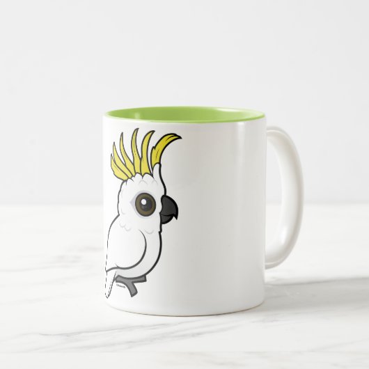 Birdorableはオウムの硫黄頂点に達しました ツートーンマグカップ (正面右)