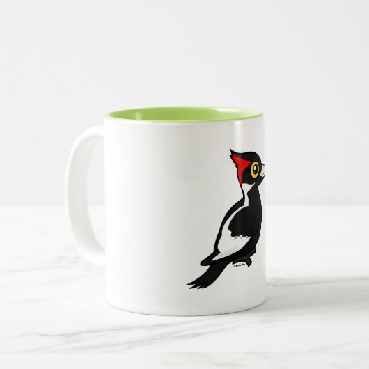 Birdorableはキツツキにアイボリー勘定書を出しました ツートーンマグカップ (正面左)