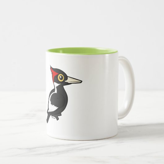 Birdorableはキツツキにアイボリー勘定書を出しました ツートーンマグカップ (正面右)