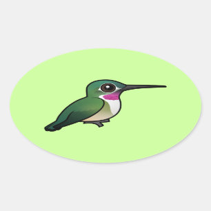 Birdorableはハチドリの広後につきました 楕円形シール