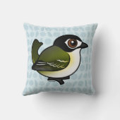 Birdorableはモズモドキ科を黒おおいました クッション (裏面)