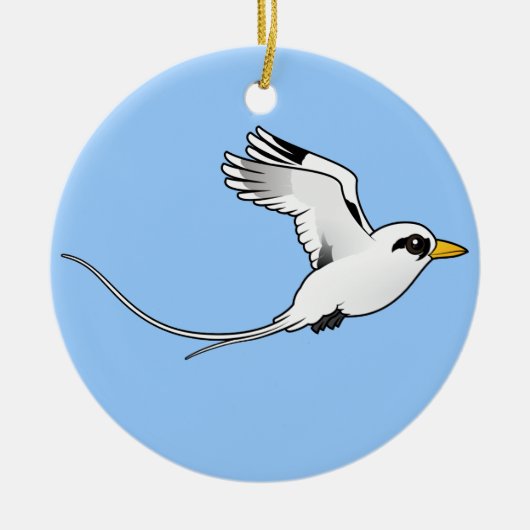Birdorableは飛行中のTropicbirdの白後につきました セラミックオーナメント (正面)