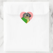 BirdorableはConure黄色味方しました ハートシール (バッグ)