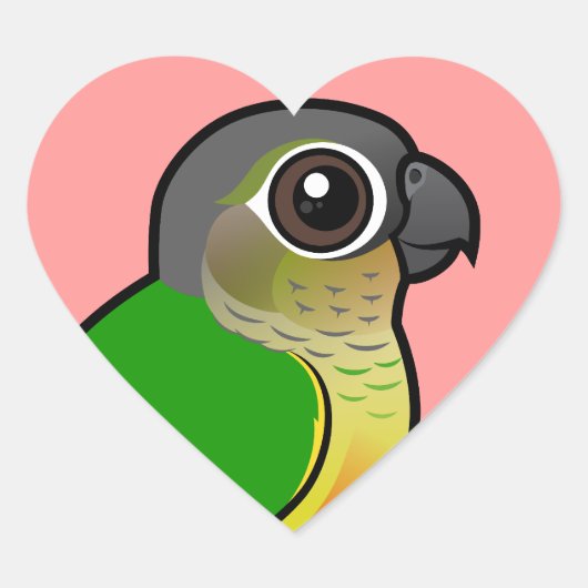 BirdorableはConure黄色味方しました ハートシール (正面)