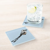 BirdorableはFlychatcherの切後につきました ガラスコースター (アングル)