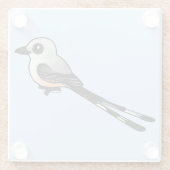 BirdorableはFlychatcherの切後につきました ガラスコースター (裏面)
