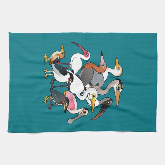 Birdorable北米人のWaders キッチンタオル (横)