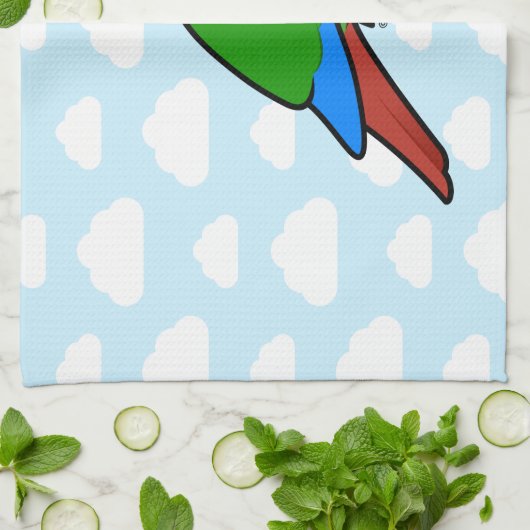 Birdorable緑cheekedのConure キッチンタオル (折り畳み)