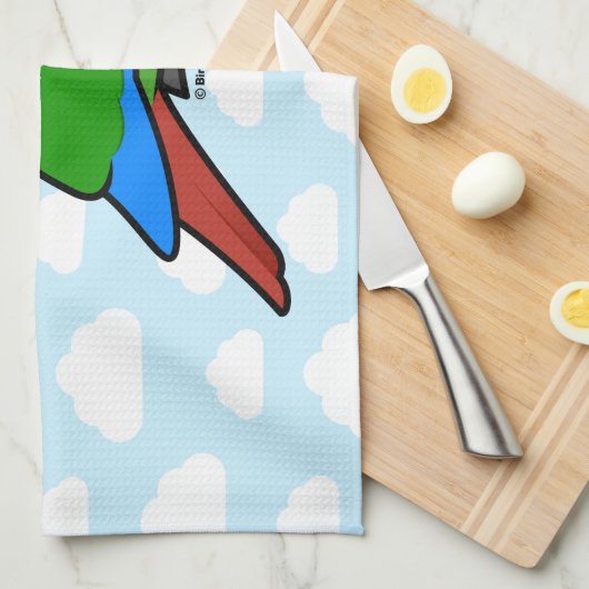 Birdorable緑cheekedのConure キッチンタオル (四つ折り)