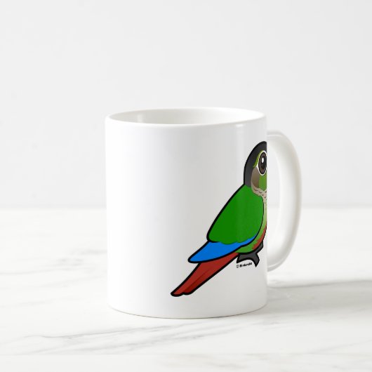 Birdorable緑cheekedのConure コーヒーマグカップ (正面右)
